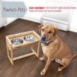 Pawfect Pets Adjustable Height Elevated Raised Dog Bowl Stand With Four Stainless Steel Bowls, Large -ROYAL CANIN Shop 333592 PT3. AC SS1800 V1634079424