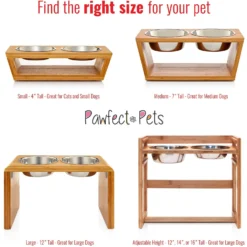 Pawfect Pets Adjustable Height Elevated Raised Dog Bowl Stand With Four Stainless Steel Bowls, Large -ROYAL CANIN Shop 333592 PT5. AC SS1800 V1634075175