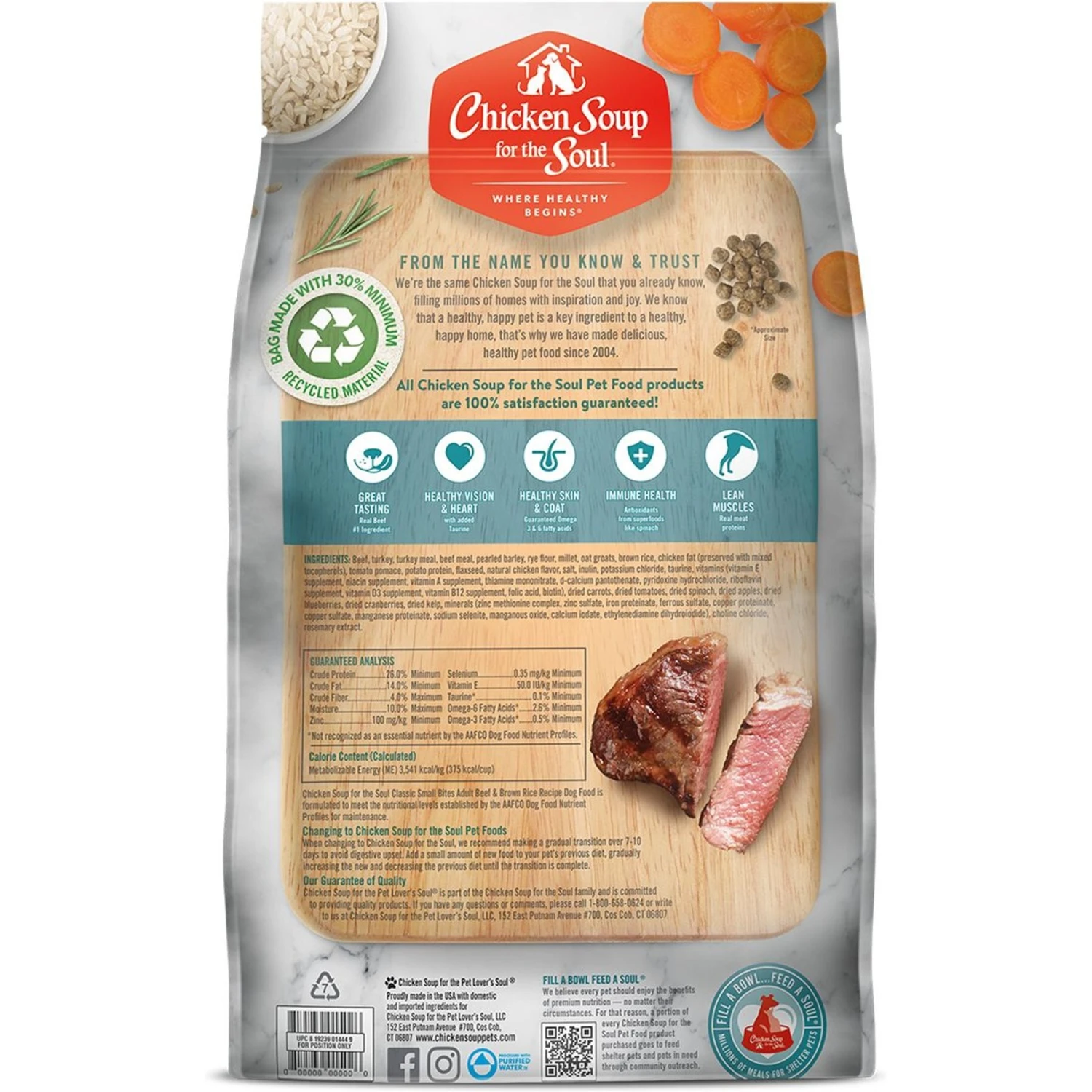 Chicken Soup For The Soul Small Bites Beef & Brown Rice Recipe Adult Dry Dog Food 2 Chicken Soup For The Soul Small Bites Beef & Brown Rice Recipe Adult Dry Dog Food - Image 2