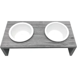 Cosmo Furbabies Double Dog & Cat Diner, Gray