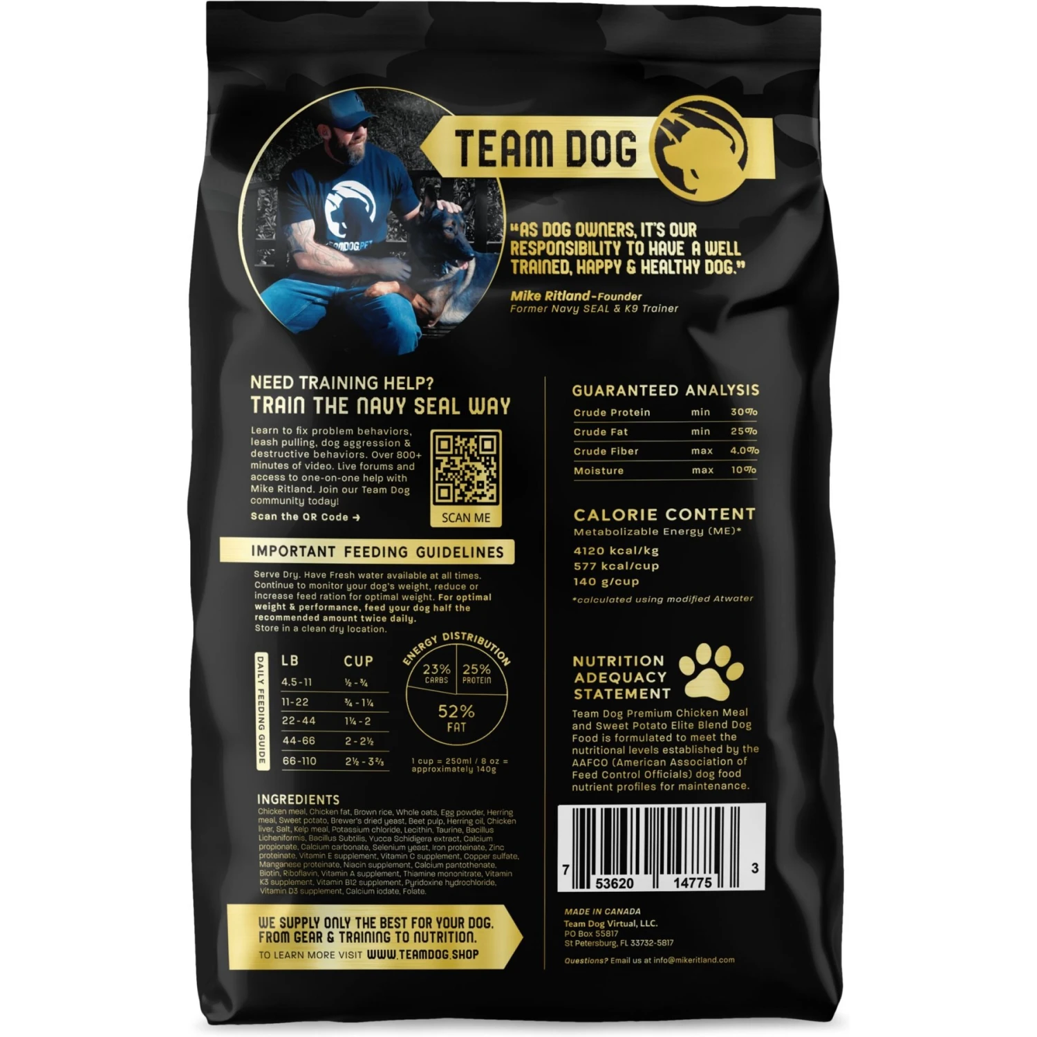 Team Dog Chicken Meal & Sweet Potato 30/25 Elite Blend Premium Dry Dog Food, 33-lb Bag 2 Team Dog Chicken Meal & Sweet Potato 30/25 Elite Blend Premium Dry Dog Food, 33-lb Bag - Image 2