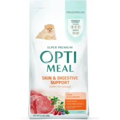 Optimeal Puppy Skin & Digestive Support Lamb & Rice Recipe Toy Breed Dry Dog Food