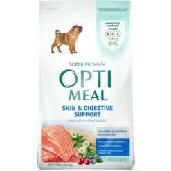 Optimeal Skin & Digestive Support Salmon & Brown Rice Recipe Medium & Large Breed Dry Dog Food