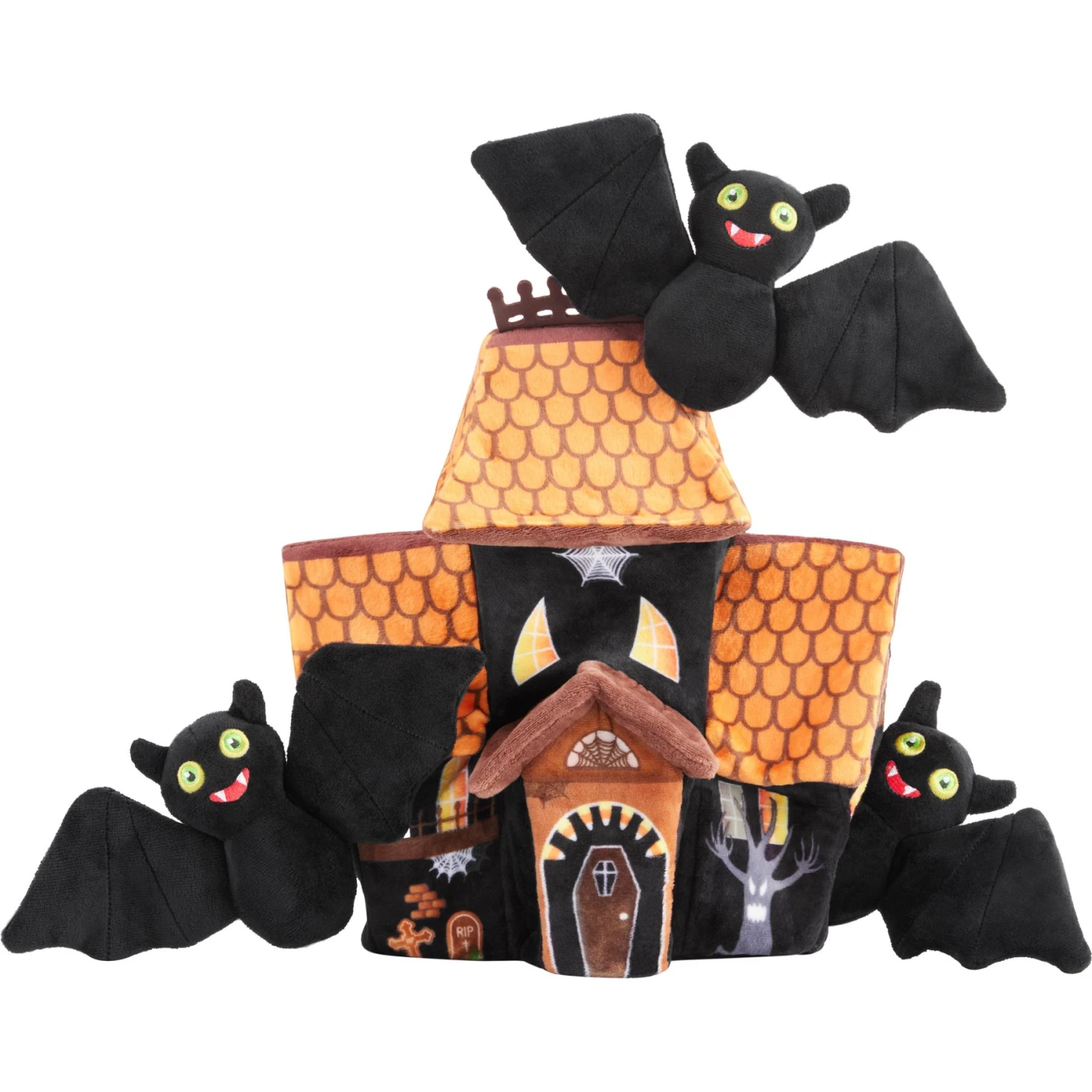 Frisco Halloween Haunted House Hide & Seek Puzzle Plush Squeaky Dog Toy 1 Frisco Halloween Haunted House Hide & Seek Puzzle Plush Squeaky Dog Toy