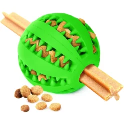 SunGrow Interactive Chew Ball Treat Dispenser Dog & Cat Teething Toy