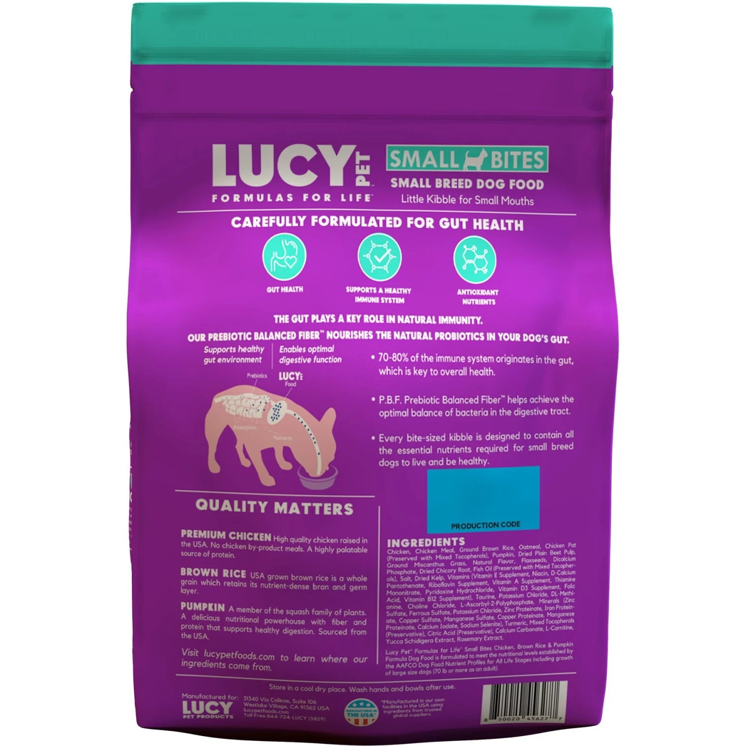 Lucy Pet Products Chicken, Brown Rice & Pumpkin Limited Ingredient Diet Small Bites Dog Food, 4.5-lbs Bag 2 Lucy Pet Products Chicken, Brown Rice & Pumpkin Limited Ingredient Diet Small Bites Dog Food, 4.5-lbs Bag - Image 2