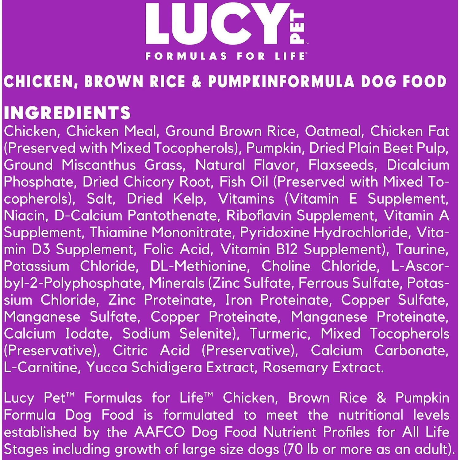 Lucy Pet Products Chicken, Brown Rice & Pumpkin Limited Ingredient Diet Small Bites Dog Food, 4.5-lbs Bag 5 Lucy Pet Products Chicken, Brown Rice & Pumpkin Limited Ingredient Diet Small Bites Dog Food, 4.5-lbs Bag - Image 5