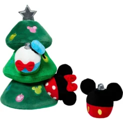Disney Holiday Mickey & Friends Christmas Tree Hide & Seek Puzzle Plush Squeaky Dog Toy
