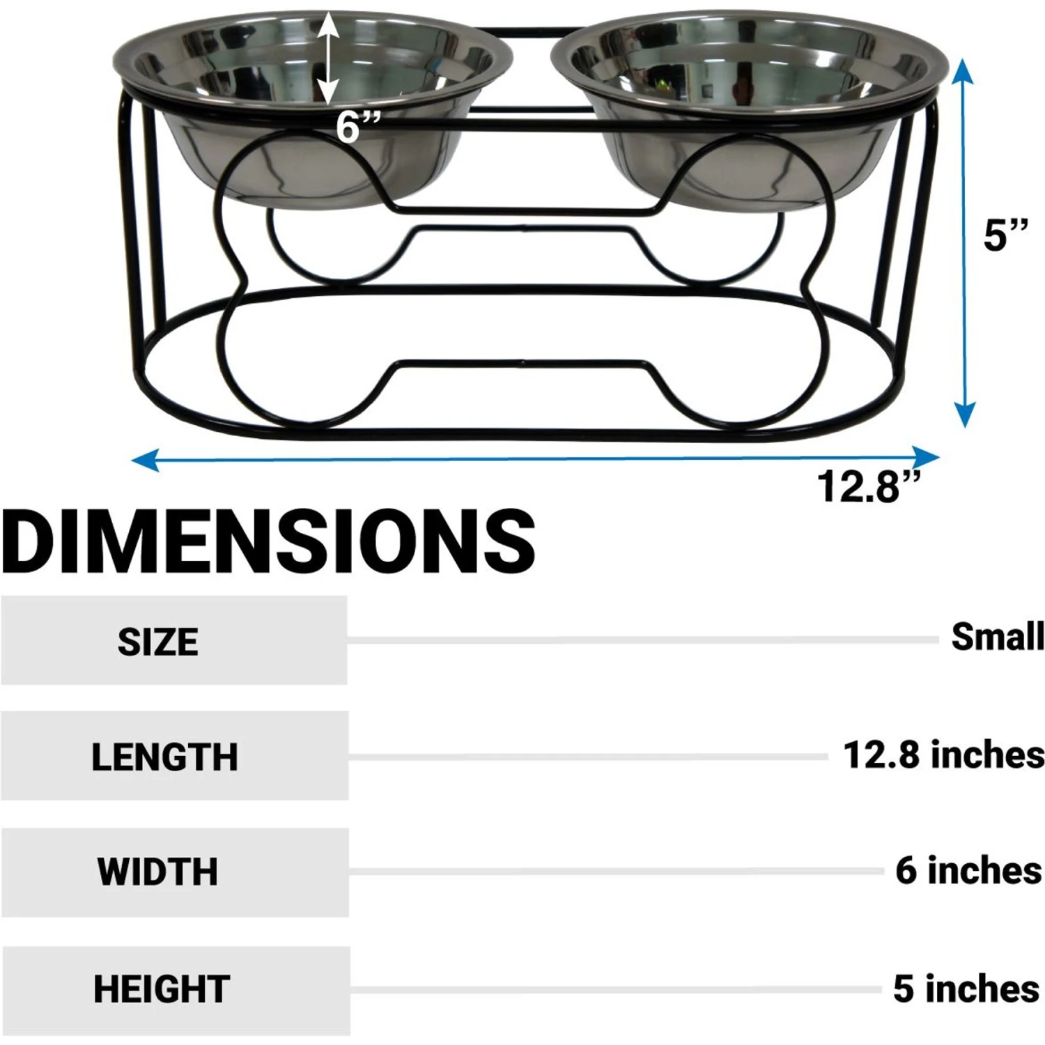 YML Wrought Iron Stand Dog & Cat Feeder Bowl, Stainless Steel 2 YML Wrought Iron Stand Dog & Cat Feeder Bowl, Stainless Steel - Image 2