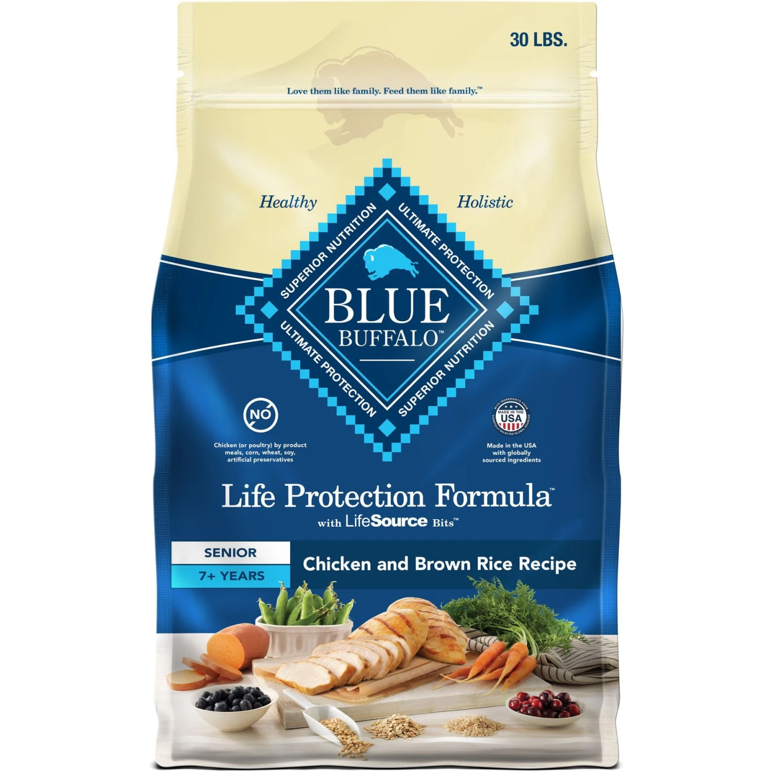 Blue Buffalo Life Protection Formula Senior Chicken & Brown Rice Recipe Dry Dog Food 1 Blue Buffalo Life Protection Formula Senior Chicken & Brown Rice Recipe Dry Dog Food