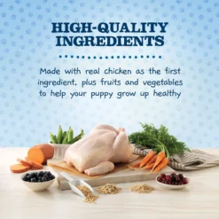 Blue Buffalo Baby Blue Healthy Growth Formula Natural Chicken & Brown Rice Recipe Puppy Dry Food & Blue Buffalo Baby Blue Natural Savory Chicken Puppy Treats, 4-oz Bag -ROYAL CANIN Shop 501858 PT7. AC SS1800 V1648508496