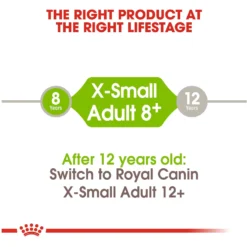 Royal Canin Size Health Nutrition X-Small Adult 8+ Dry Dog Food -ROYAL CANIN Shop 52396 PT6. AC SS1800 V1697212397