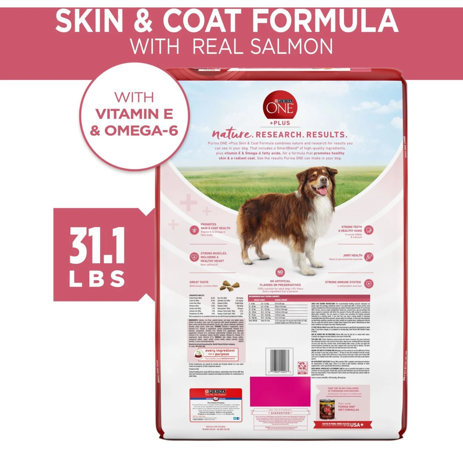Purina ONE +Plus Adult Skin & Coat Formula Dry Dog Food 2 Purina ONE +Plus Adult Skin & Coat Formula Dry Dog Food - Image 2