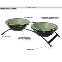 PetRageous Designs Buddy's Best Double Diner Elevated Dog & Cat Bowls -ROYAL CANIN Shop 54957 PT4. AC SS1800 V1660339487
