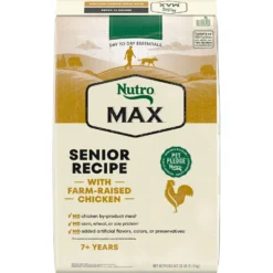 Nutro Max Senior Farm-Raised Chicken Recipe Natural Dry Dog Food, 25-lb Bag