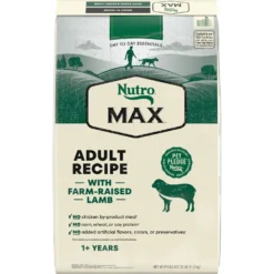 Nutro Max Adult Farm-Raised Lamb Recipe Natural Dry Dog Food, 25-lb Bag
