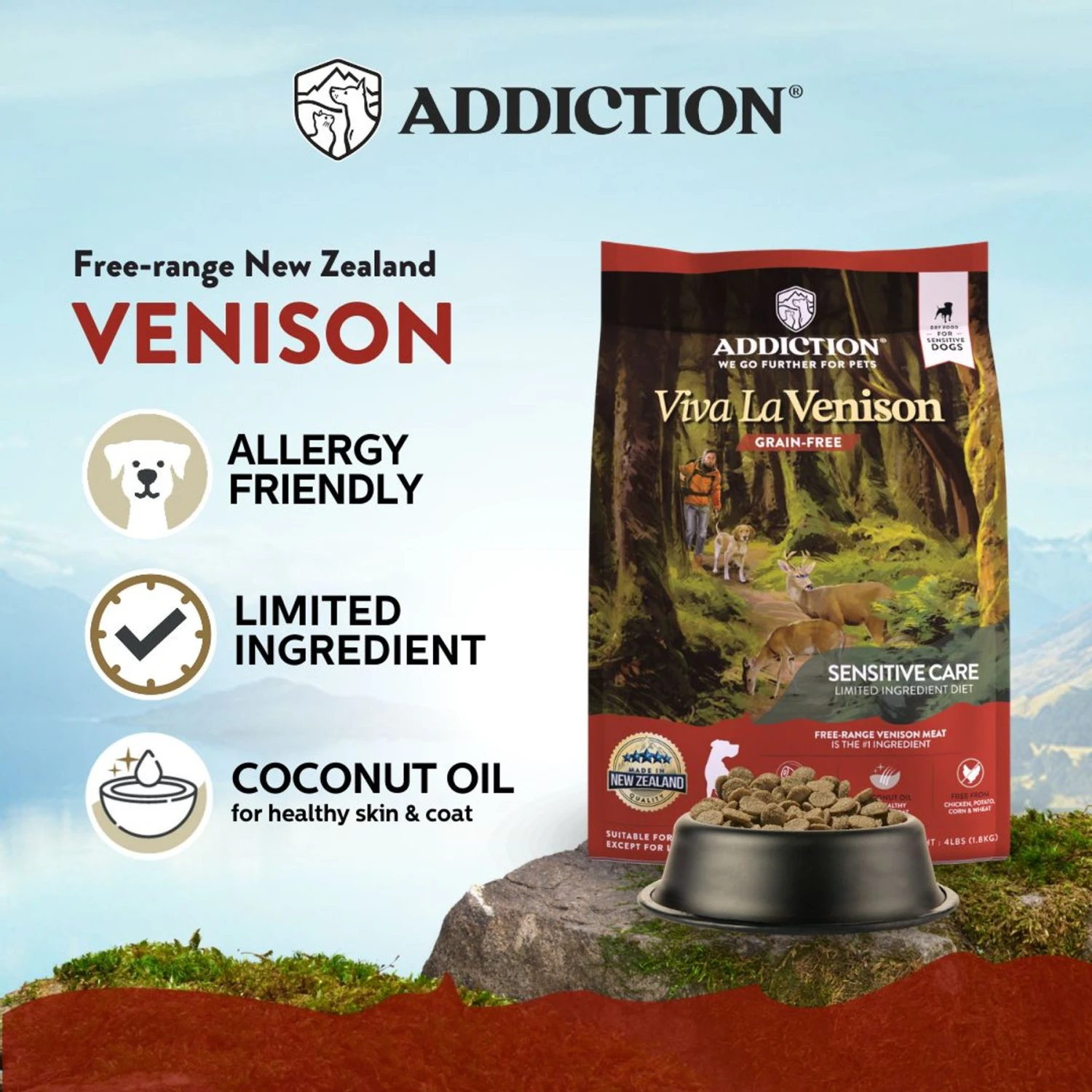 Addiction Grain-Free Viva La Venison Dry Dog Food 3 Addiction Grain-Free Viva La Venison Dry Dog Food - Image 3