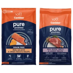 CANIDAE Grain-Free PURE Limited Ingredient Salmon & Sweet Potato Recipe Dry Dog Food & CANIDAE Grain-Free PURE Limited Ingredient Bison, Lentil & Carrot Recipe Dry Dog Food
