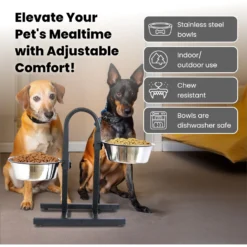 Iconic Pet U Design Adjustable Stainless Steel Pet Double Dog Bowl 10 Iconic Pet U Design Adjustable Stainless Steel Pet Double Dog Bowl -ROYAL CANIN Shop 652190 PT2. AC SS1800 V1663880664