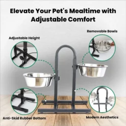 Iconic Pet U Design Adjustable Stainless Steel Pet Double Dog Bowl 12 Iconic Pet U Design Adjustable Stainless Steel Pet Double Dog Bowl -ROYAL CANIN Shop 652190 PT4. AC SS1800 V1663881146