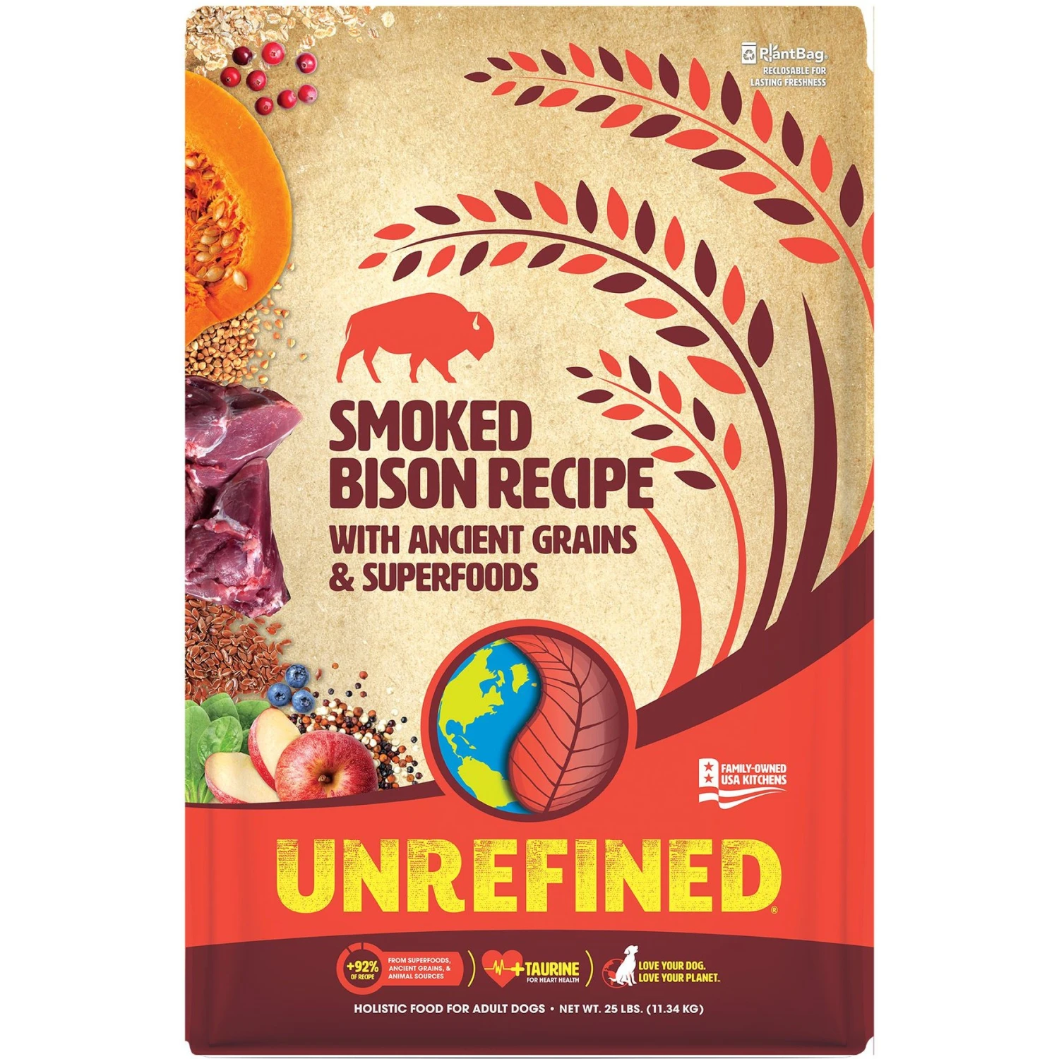 Earthborn Holistic Unrefined Smoked Bison With Ancient Grains & Superfoods Dog Dry Food 1 Earthborn Holistic Unrefined Smoked Bison With Ancient Grains & Superfoods Dog Dry Food