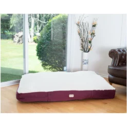 Armarkat Dog Pillow Bed With Removable Cover, Burgundy/Ivory