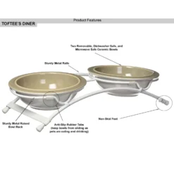 PetRageous Designs Toftee's Paws Double Diner Elevated Pet Bowls -ROYAL CANIN Shop 70368 PT6. AC SS1800 V1660339424