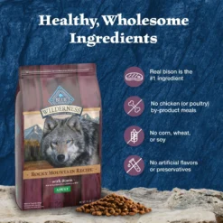 Blue Buffalo Wilderness Rocky Mountain Recipe Adult High Protein Natural Bison & Grain Dry Dog Food, 28-lb Bag -ROYAL CANIN Shop 711246 PT5. AC SS1800 V1694549467