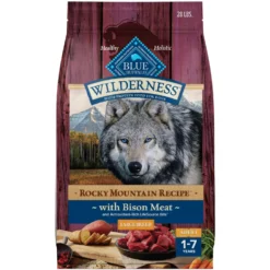 Blue Buffalo Wilderness Rocky Mountain Recipe Large Breed Adult High Protein Natural Bison & Grain Dry Dog Food, 28-lb Bag