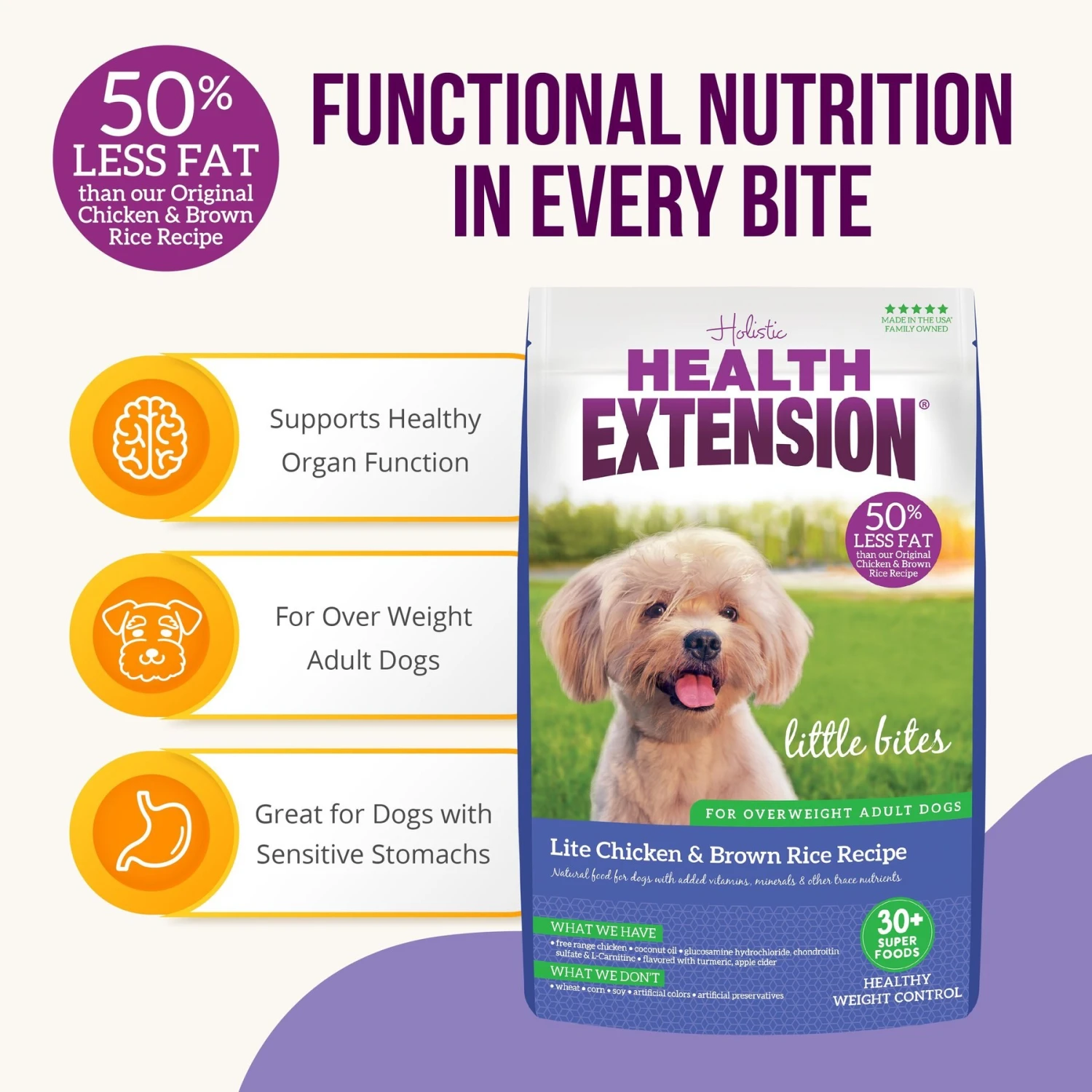 Health Extension Little Bites Lite Chicken & Brown Rice Recipe Dry Dog Food 5 Health Extension Little Bites Lite Chicken & Brown Rice Recipe Dry Dog Food - Image 5