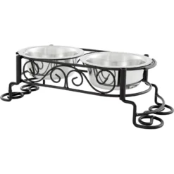 Ethical Pet Mediterranean Double Diner Non-Skid Elevated Dog & Cat Bowls