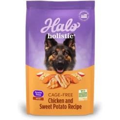 Halo Holistic Complete Digestive Health Grain-Free Chicken & Sweet Potato Dog Food Recipe Adult Dry Dog Food