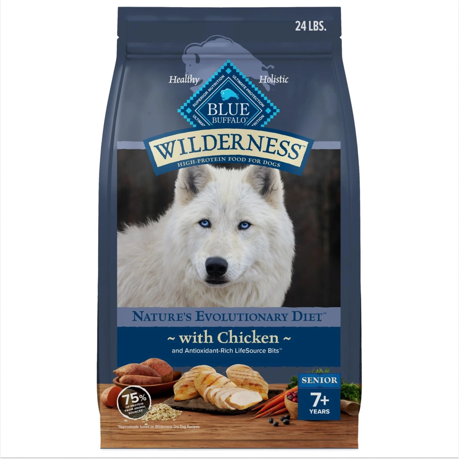 Blue Buffalo Wilderness Senior High Protein Natural Chicken & Wholesome Grains Dry Dog Food 1 Blue Buffalo Wilderness Senior High Protein Natural Chicken & Wholesome Grains Dry Dog Food