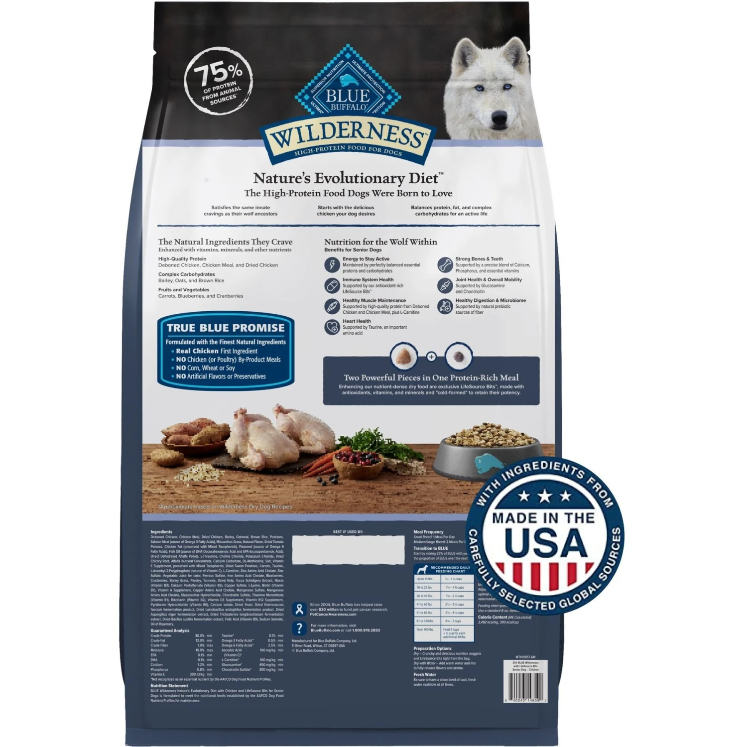 Blue Buffalo Wilderness Senior High Protein Natural Chicken & Wholesome Grains Dry Dog Food 2 Blue Buffalo Wilderness Senior High Protein Natural Chicken & Wholesome Grains Dry Dog Food - Image 2