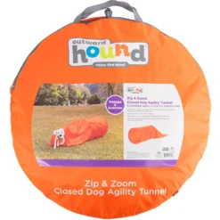 Outward Hound Zip & Zoom Closed Tunnel Chute Attachment With Metal Stakes Dog Agility Kit, Orange -ROYAL CANIN Shop 786494 PT5. AC SS1800 V1682620012