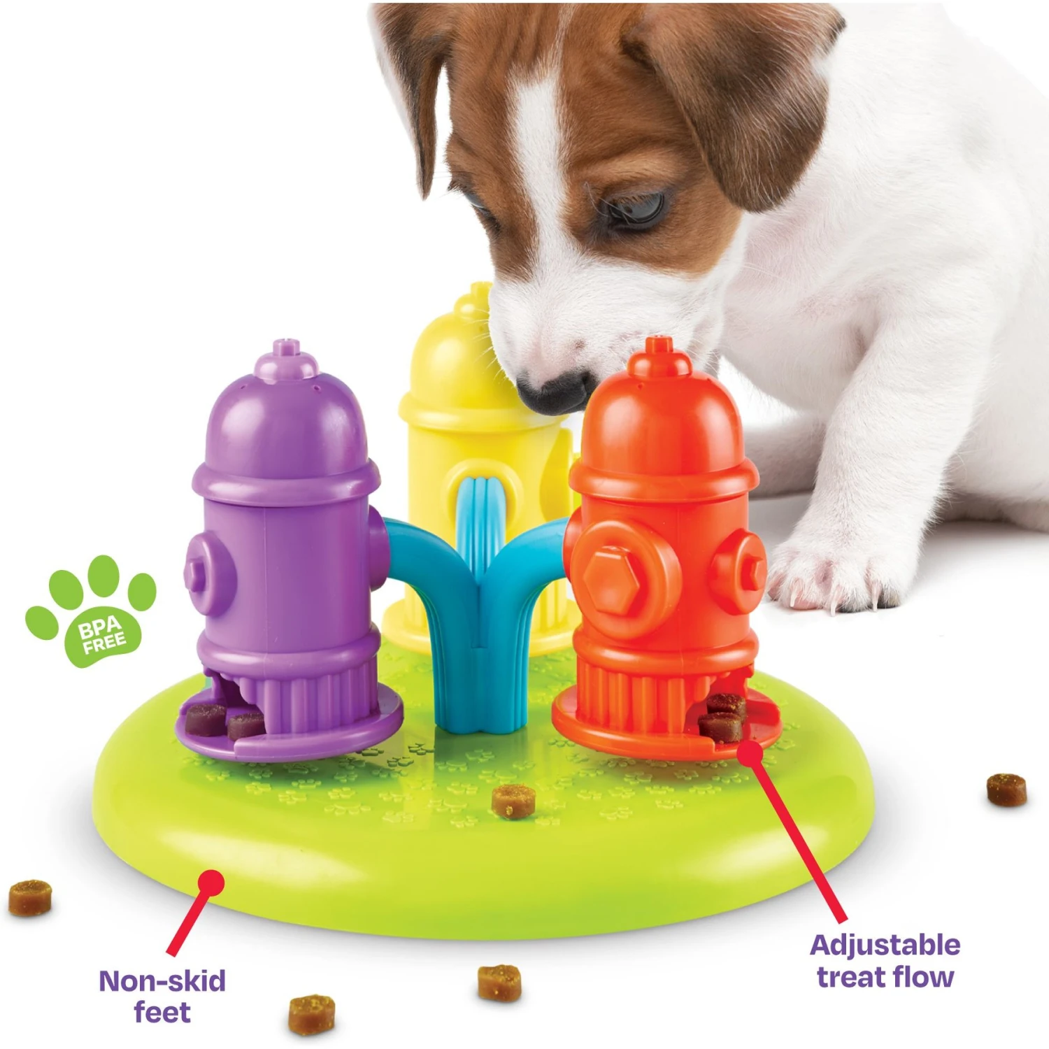 Brightkins Spinning Hydrants Treat Puzzle Dog Toy 5 Brightkins Spinning Hydrants Treat Puzzle Dog Toy - Image 5