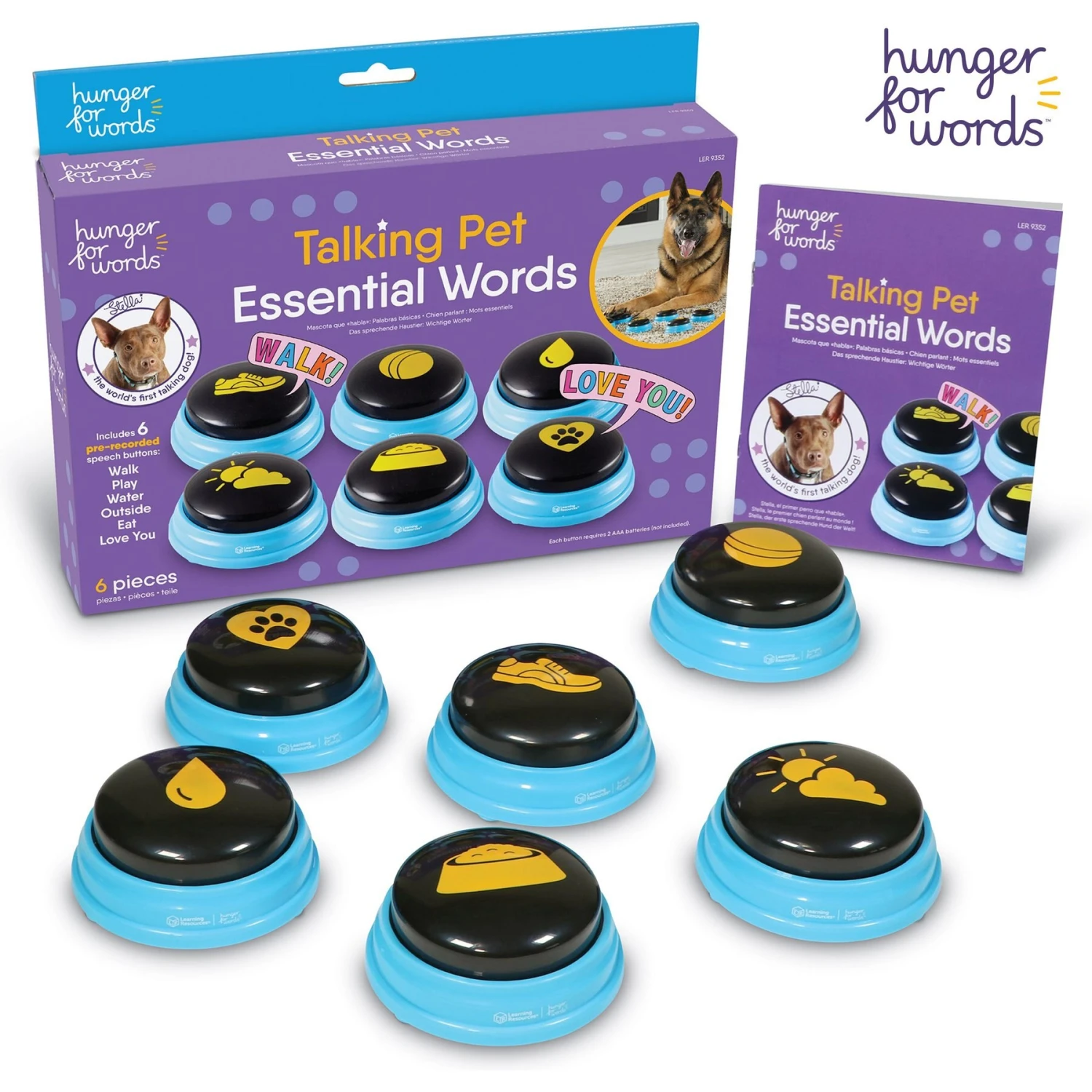 Hunger For Words Talking Pet Essential Words Dog Toy 1 Hunger For Words Talking Pet Essential Words Dog Toy