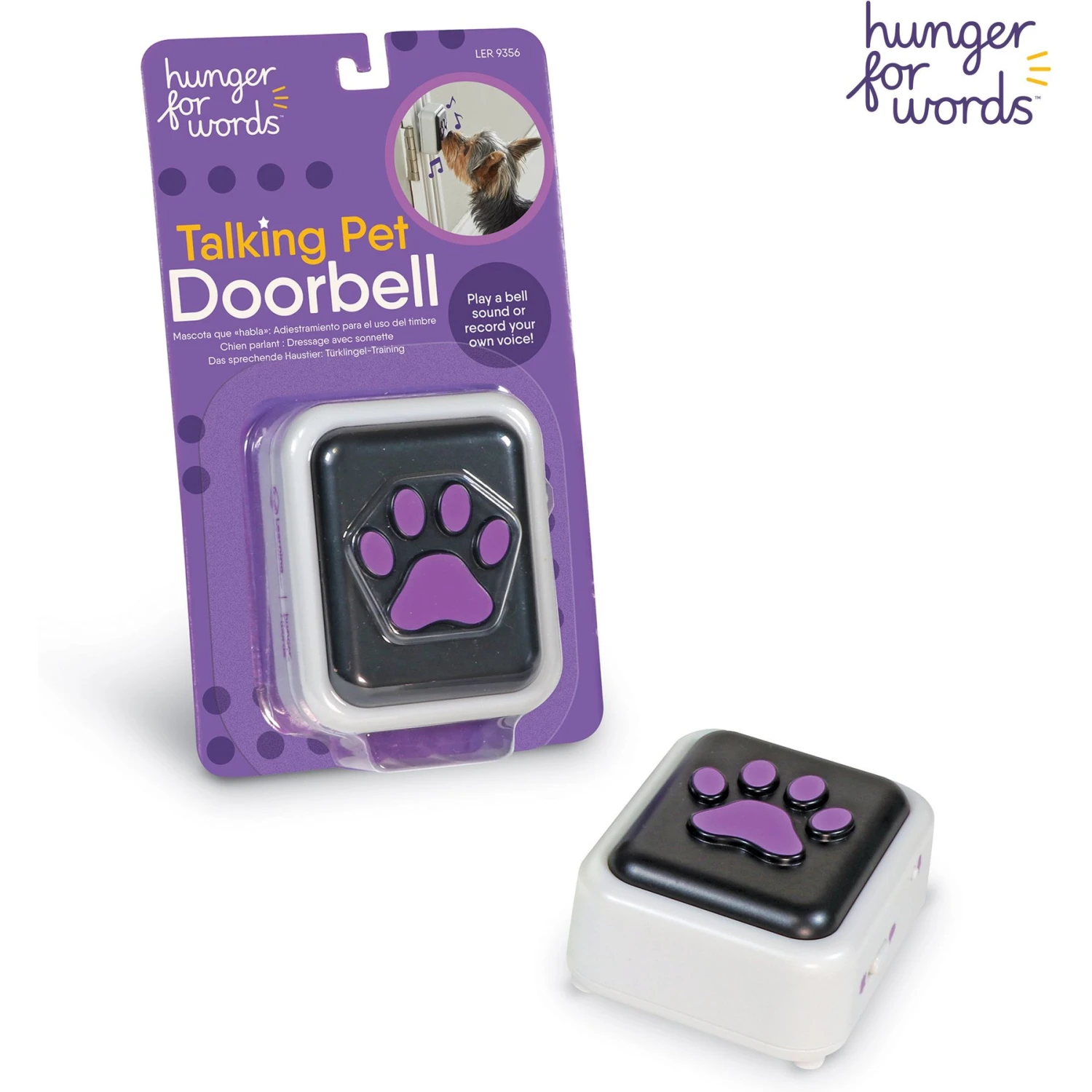 Hunger For Words Talking Pet Doorbell Dog Toy 1 Hunger For Words Talking Pet Doorbell Dog Toy