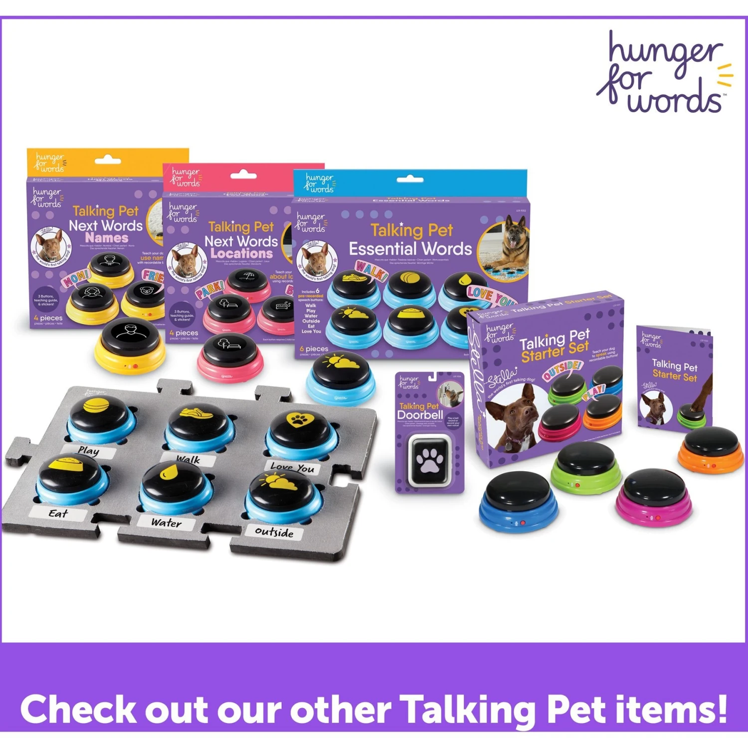 Hunger For Words Talking Pet Doorbell Dog Toy 3 Hunger For Words Talking Pet Doorbell Dog Toy - Image 3