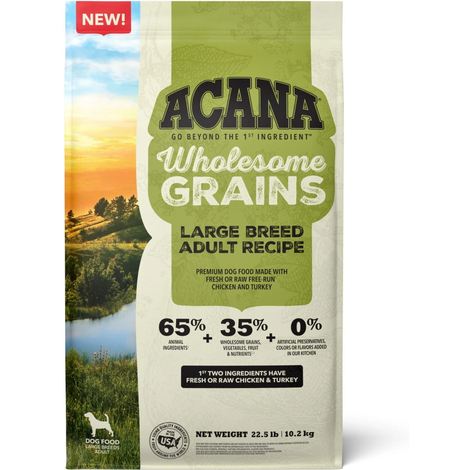ACANA Wholesome Grains Large Breed Dry Dog Food, 22.5-lb Bag 1 ACANA Wholesome Grains Large Breed Dry Dog Food, 22.5-lb Bag