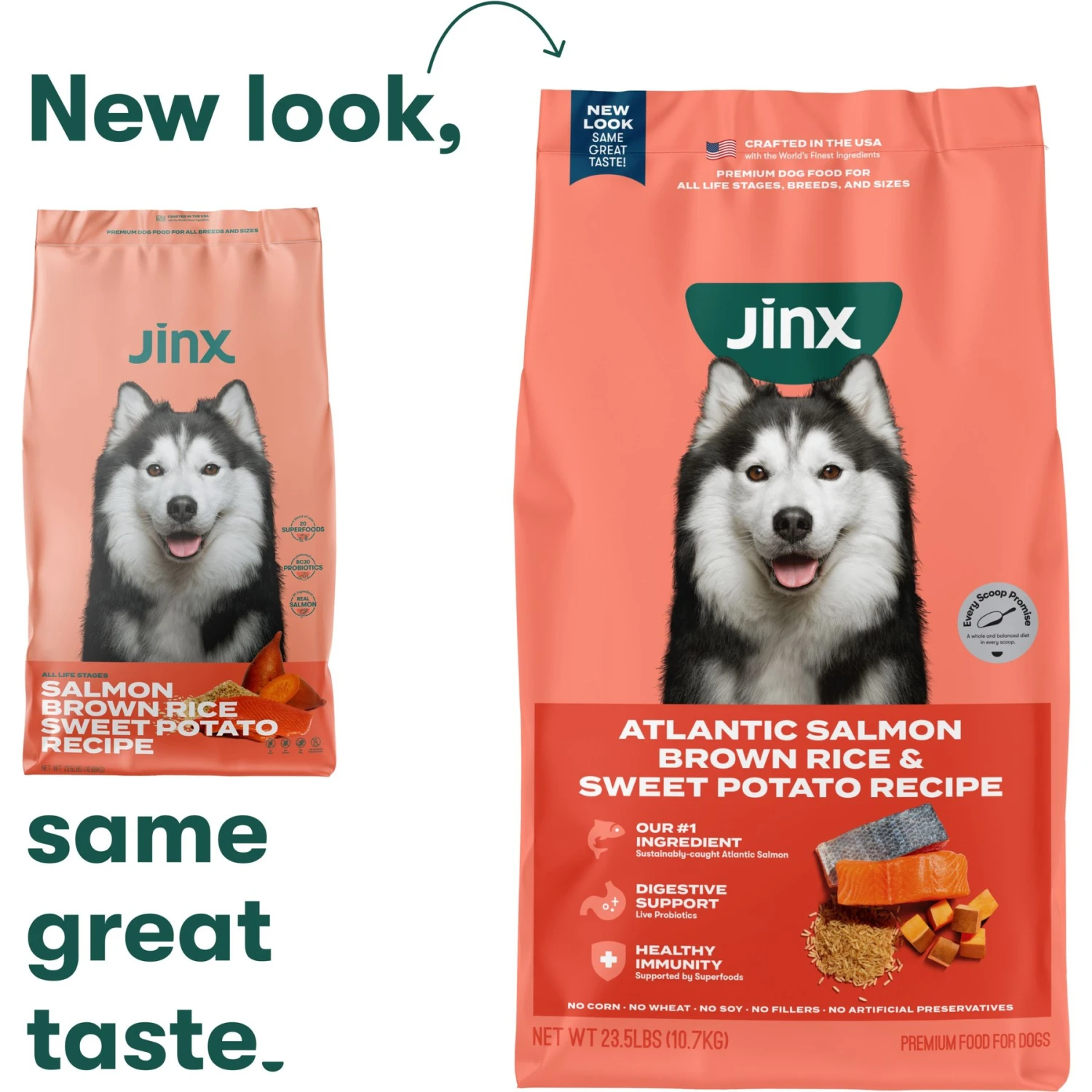 Jinx Salmon, Brown Rice & Sweet Potato ALS Kibble Dog Dry Food 2 Jinx Salmon, Brown Rice & Sweet Potato ALS Kibble Dog Dry Food - Image 2