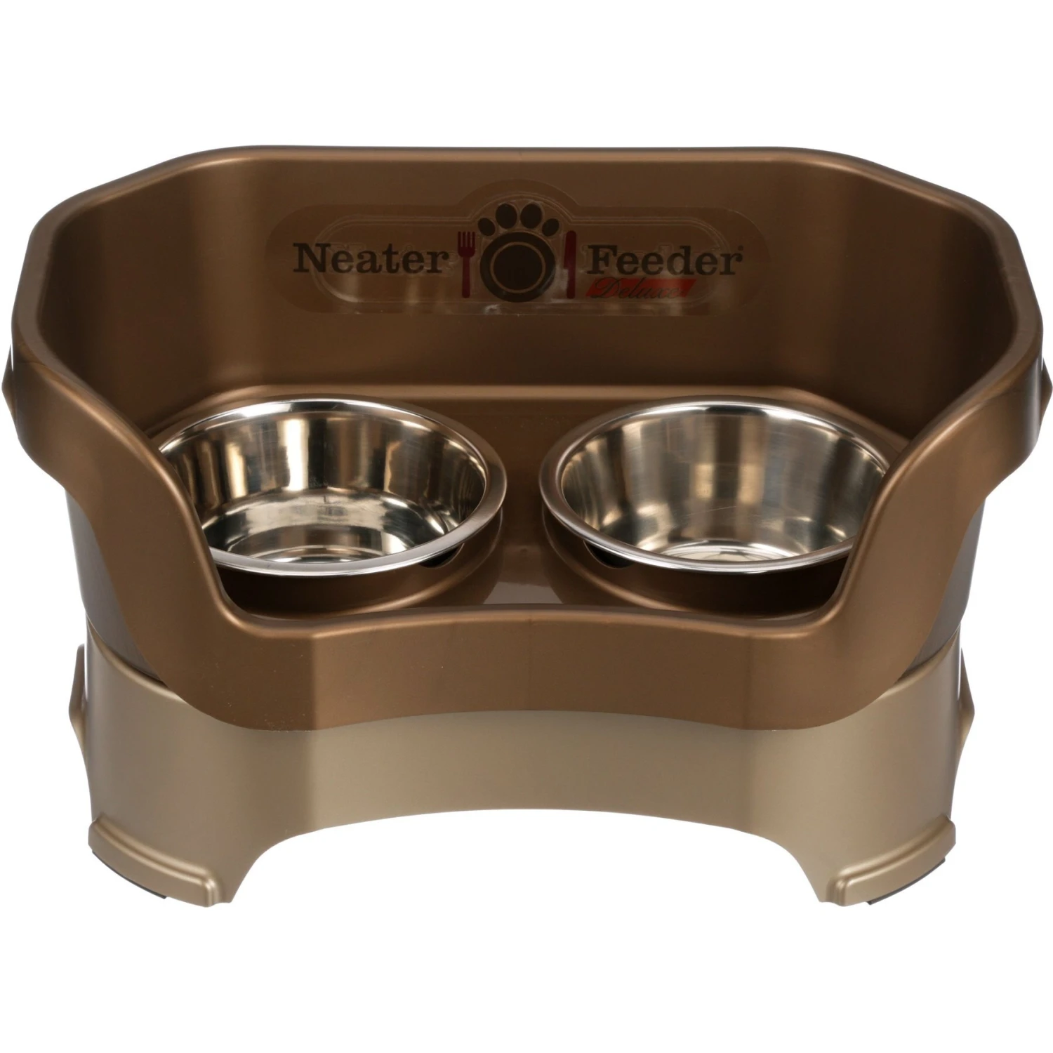 Neater Pets Neater Feeder Deluxe Elevated & Mess-Proof Dog Bowls, Bronze 1 Neater Pets Neater Feeder Deluxe Elevated & Mess-Proof Dog Bowls, Bronze