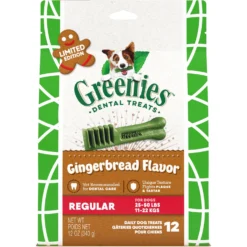 Greenies Gingerbread Flavor Regular Dental Dog Treats, 12 Count