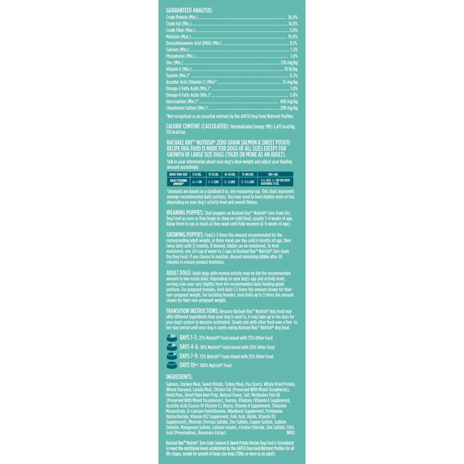 Rachael Ray Nutrish Zero Grain Natural Salmon & Sweet Potato Recipe Grain-Free Dry Dog Food 9 Rachael Ray Nutrish Zero Grain Natural Salmon & Sweet Potato Recipe Grain-Free Dry Dog Food - Image 9