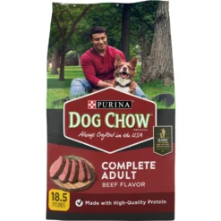 Dog Chow Kibble Beef Flavor Complete Dry Dog Food, 18.5-lb Bag